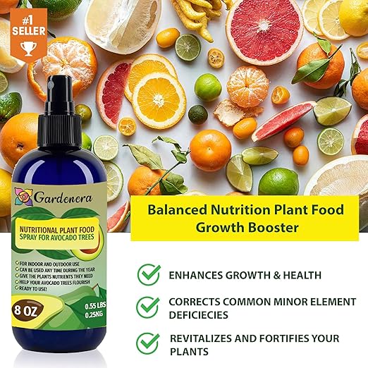 Gardenera Premium Nutritional Plant Food Spray for Mandarin - Balanced Nutrition Plant Superfood | Excellent Growth Booster for Mandarin Trees in Pots - 8oz