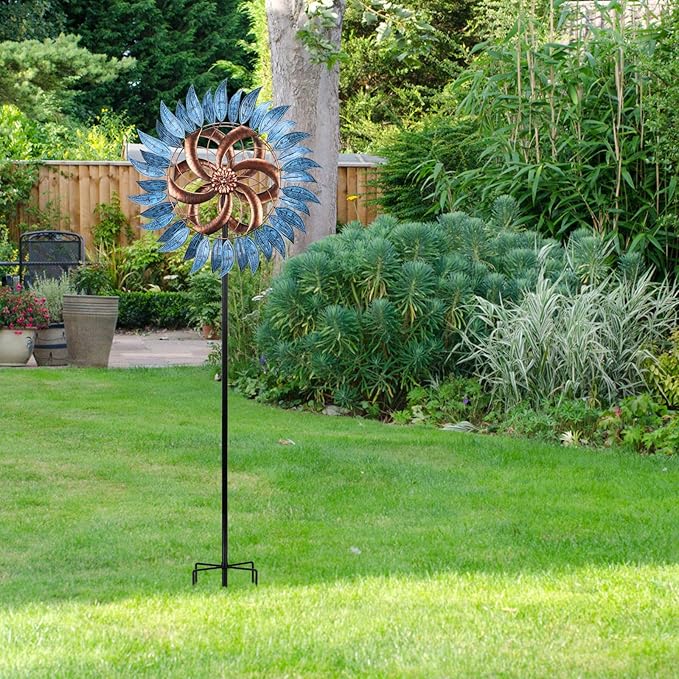 WONDER GARDEN Wind Spinner - 6.2FT Large Wind Sculpture Wind Spinner Metal Windmills for Patio Lawn and Garden Outdoor Decorations