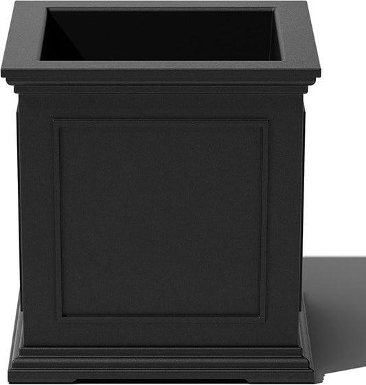 Veradek Brixton Cube Planter, Black, 20.75 in Height, 19 in Width, 19 in Length, Outdoor Use