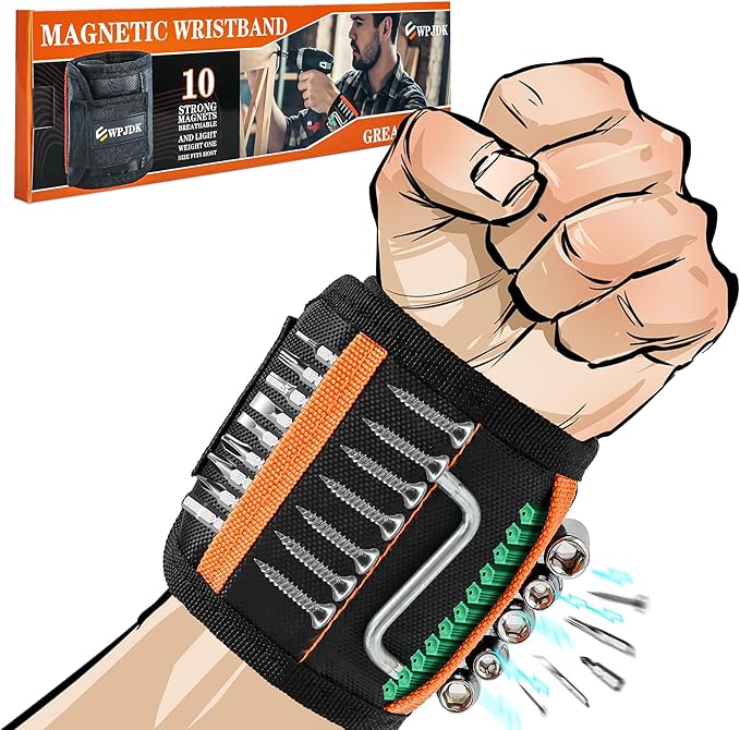 Magnetic Wristband for Holding Screws, Drilling Bits, Nails, Stocking Stuffers Gifts for Men Father's Day Gift Christmas Gifts for Dad Birthday Gifts for Men Dad Gadget Gifts for Husband