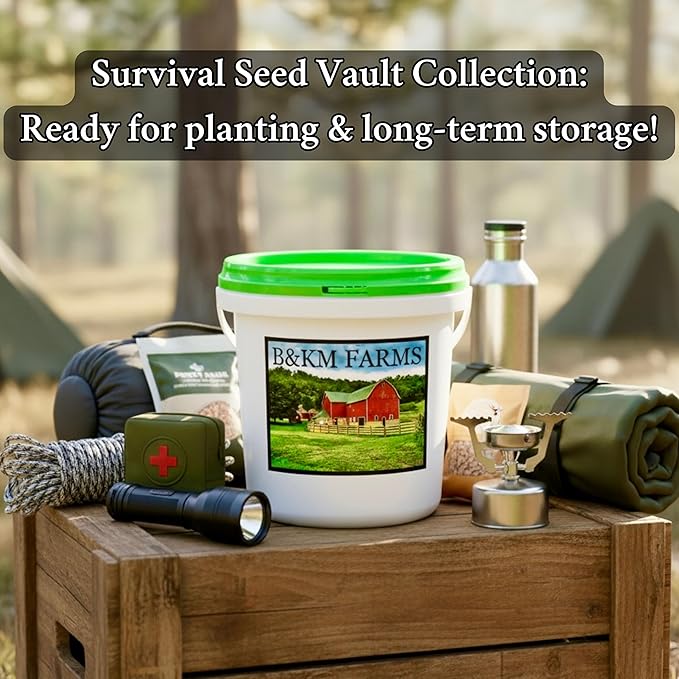100 Seed Packets, 50 Varieties: Ultimate Seed Vault for Home Food Security & Abundant Gardens by B&KM Farms