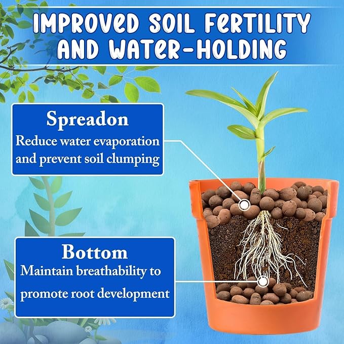 ZeeDix 2LBS Organic Clay Pebbles for Hydroponics - pH Neutral Leca Balls 4mm-16mm Lightweight Plant Drainage Aggregate, Aquaponics, Indoor Gardening & Succulents