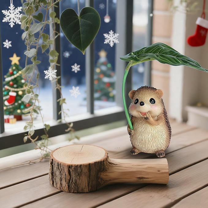 Solar Garden Statues Hedgehog Garden Decor Figurine Lights with Umbrella for Outside,Yard Decorations Outdoor Patio Decor,Gardening Gifts for Thanksgiving Christmas Mother's Day