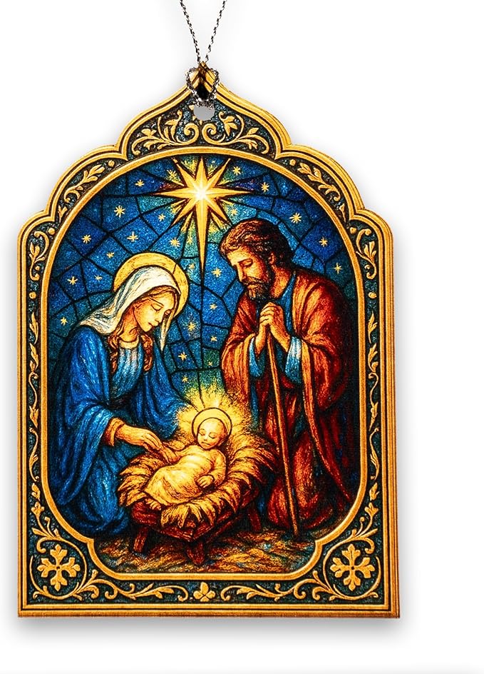Nativity ornaments - Nativity scene - Christian Gifts for Women. Men - Regilious gifts - Xmas ornament - Christian Christmas ornaments - Easter Decor. Christmas Decor - car hanging accessories