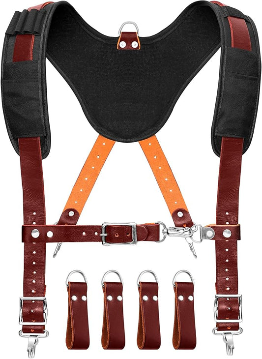 FUERI Tool Belt Suspenders for Men Heavy Duty Bags Construction Carpenter Tools Electricians Framers