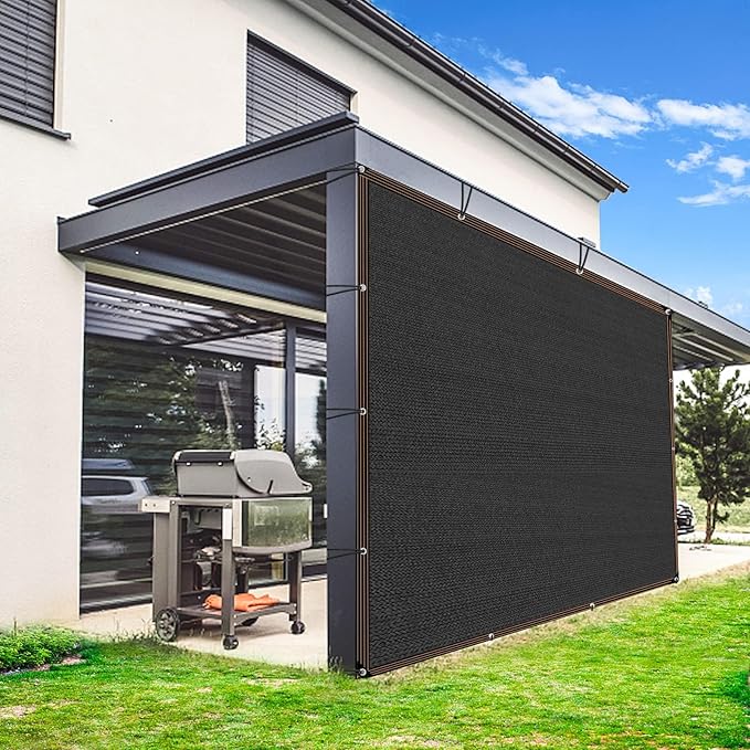 90% Black Shade Cloth for Patio, 3x3 FT Mesh Tarp Sun Shade Cloth with Grommets, Sun Protection Sail for Garden Greenhouse Pergola Plants Chicken Coop Patio Outdoor Neting Cover
