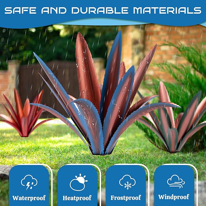 Large Tequila Rustic Sculpture, Rustic Metal Agave Plants for Outdoor Patio Yard Mexican Plant Garden， Agave
