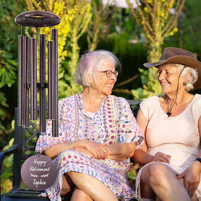 Retirement Wind Chime, Retirement Wind Chime for 2024, Retirement Gift for Woman,Happy Retirement Gifts for Teachers, Nurses, Coworkers, Relax and Enjoy Happy Retirement