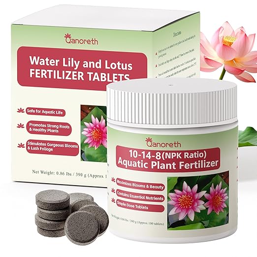 Aquatic Plant Fertilizer for Water Lily and Lotus, Lotus Fertilizer-Fish Friendly, Water Lily Fertilizer Tablets- Supports Lily and Lotus Blooming & Root Growth, Aquarium Plant Food-100 Tablets