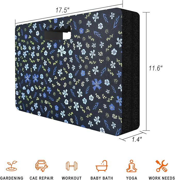 Extra Thick Kneeling Pad — Heavy Duty, Extra Large Foam Kneeler Mat for Gardening,Bathing Baby, Workout Supplies,Water & Dirt Resistant, Lightweight, DK Blue