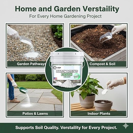 Store Diatomaceous Earth Powder for Plants, Home, and Pets – 1.5 Gallon Bucket | Multi-Purpose Diatomaceous Earth for Gardening, Soil Improvement, and Indoor Use