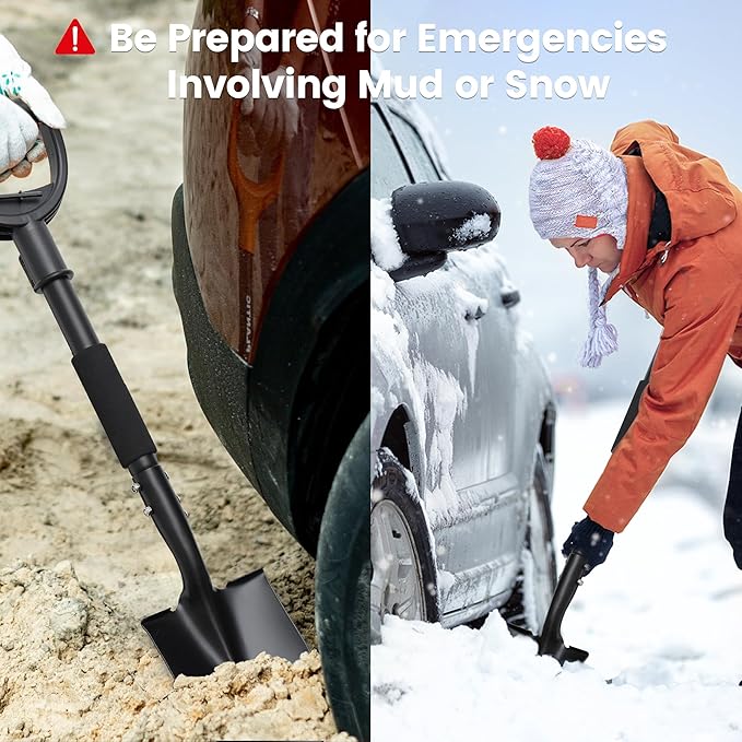 Garden Shovels for Digging, Small Beach Shovel with D-Handle 31 inch, Metal Sand Survival Camping Adult Kids Shovel for Gardening Cleaning