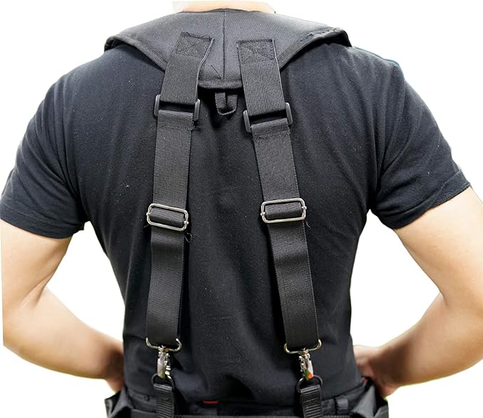 MELOTOUGH Construction Work Belt Padded Suspender Tool Belt Suspenders for Electrican Heavy Duty Big and Tall