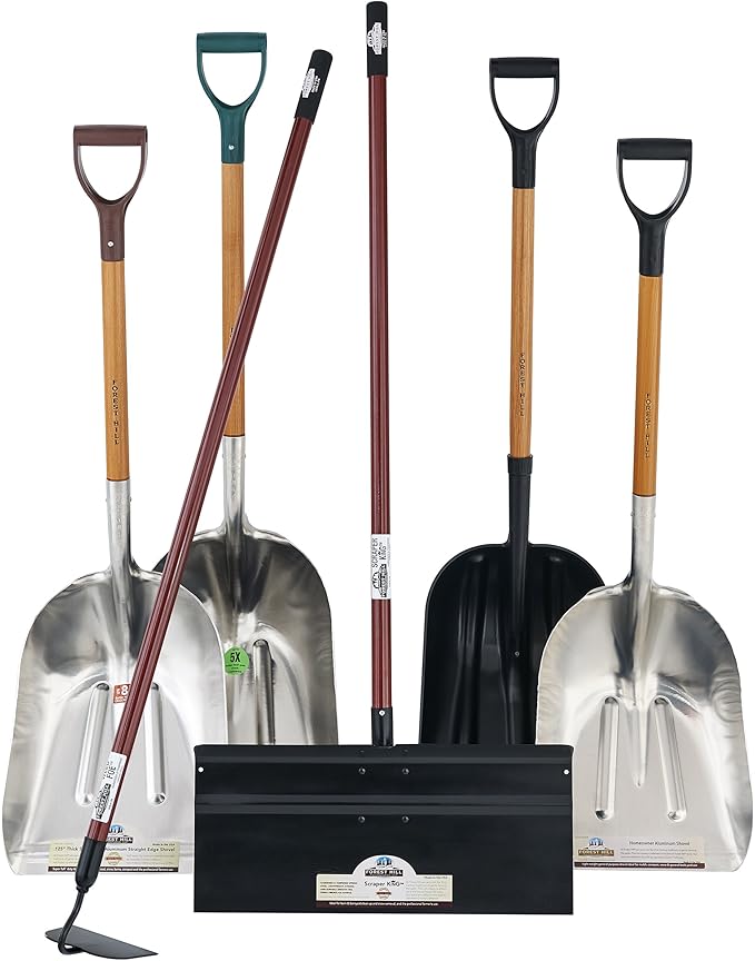 Forest Hill Manufacturing General Purpose Poly Gardener Scoop Shovel (Black Poly, 48-Inch)