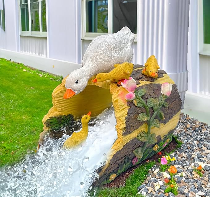 Duck Statue Gutter Downspout Extension, 3"x4" Downspout Splash Block, Decorative Gutter Extender, Outdoor Decor Sculpture, Garden Animal Statue, Gutter Diverter Rain