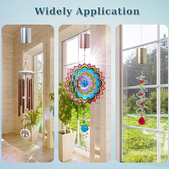 FONMY Disco Ball Motor with Remote Battery Operated 10RPM Hanging Display Rotating Motor for Wind Spinner Baby Crib Wind Chime Mobile Yard Decor Ornaments Outdoor Sculptures-Silver Color-Low Speed