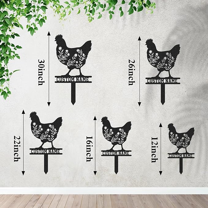 Personalized Metal Chicken Coop Sign, Custom Name Chicken Coop Signs for Outside, Decorative Garden Stakes, Metal Yard Art, Backyard Farmhouse Decor, Chicken Gifts for Women Man Color06