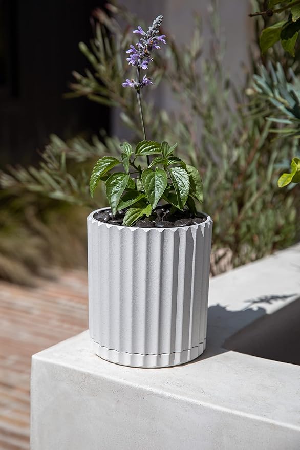 Veradek Demi Series Demi 6" Planter w/Tray, White