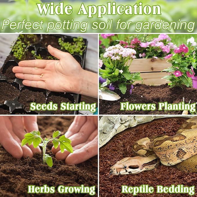 ZeeDix Coco Coir Potting Soil, 200pcs 40mm Compressed Coconut Fiber Seed Starter Soil Pellets, Coco Peat Soil Discs for Indoor Outdoor Plants, Herbs, Houseplants, Flowers, Succulents, Vegetables