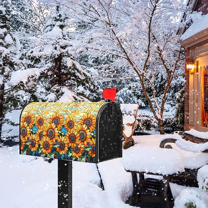 Sunflower Mailbox Covers Magnetic Standard Size Summer Mailbox Cover Fall Vintage Floral Mail Box Covers 21x18 inch Autumn Beautiful Flower Post Letter Box Wraps for Outdoor Garden Decor