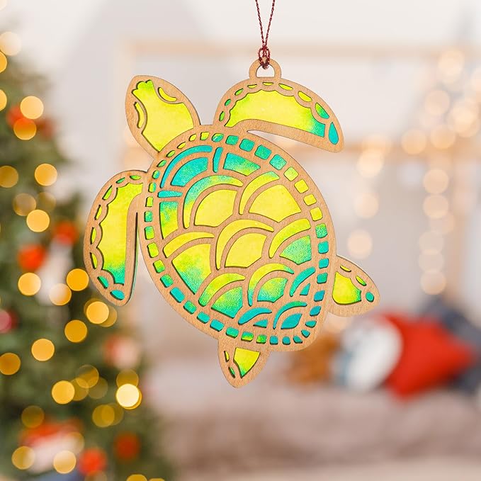 Sea Turtle Christmas Ornaments - Sea Turtle Gifts for Women - Turtle Christmas Ornament - Beach Gifts for Women - Coastal Christmas Ornaments - White Elephant Presents for Friends