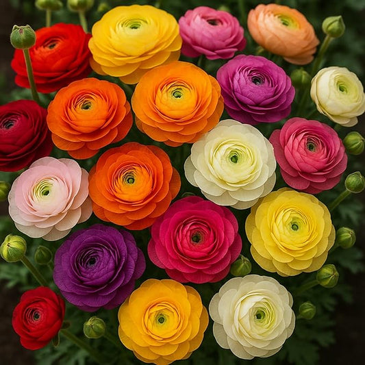 Ranunculus Mix Color Bulbs for Planting - Ships from Iowa, USA (5 Bulbs)