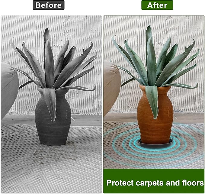 12Pack Plant Saucer - 8 10 12 Inch Plant Tray Round Plastic Plant Drip Trays for Indoor Outdoor Garden Plants, Collects Flower Pot Drainage and Excess Water