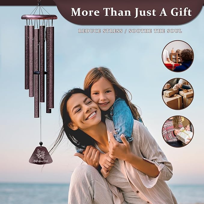 Gifts for Mom, Best Mom Ever 32" Wind Chimes, Mother Birthday Gifts, Best Mother Gift Ideas from Daughter Son, Funny Mama Windchimes, Christmas Valentines Mothers Day Presents for Mommy