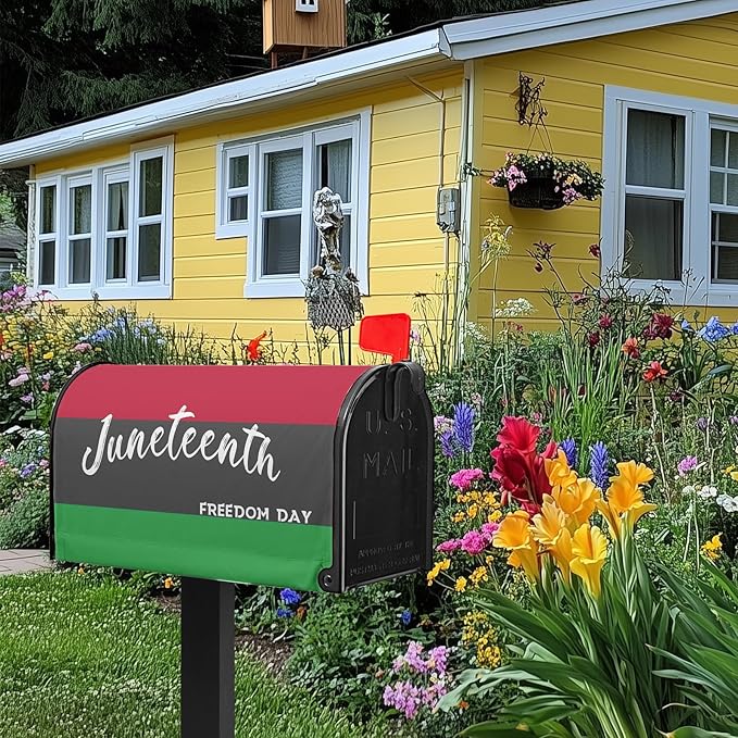 Juneteenth Mailbox Covers Freedom Day Magnetic Mailbox Covers Black History Month Mailbox Cover Holiday Mailbox Decorations for Garden Yard Farmhouse Standard Size 21x18 inch