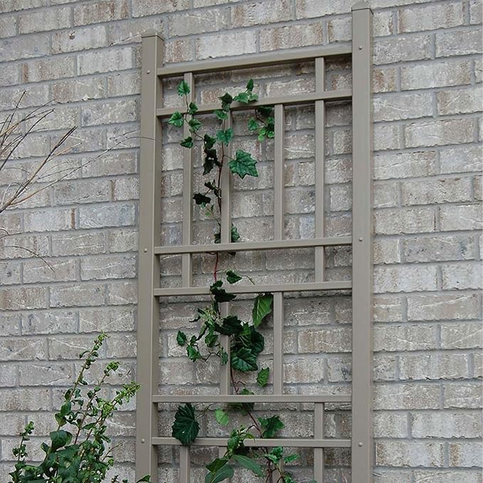 Dura-Trel Wellington 28 by 75 Inch Indoor Outdoor Garden Trellis w/Ground Anchors, Plant Support for Vines, Climbing Plants, & Vegetables, White