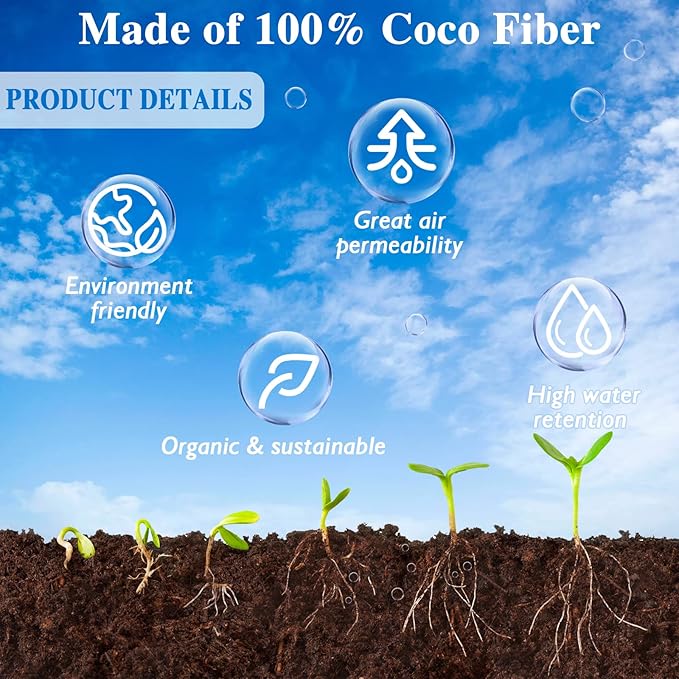 ZeeDix Coco Coir Potting Soil, 100pcs 30mm Compressed Coconut Fiber Seed Starter Soil Pellets, Coco Peat Soil Discs for Indoor Outdoor Plants, Herbs, Houseplants, Flowers, Succulents, Vegetables