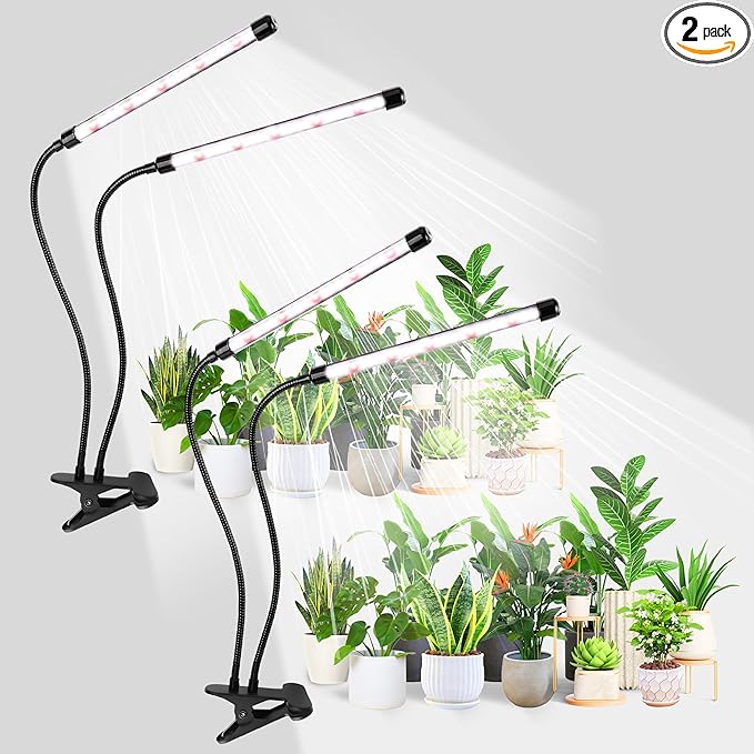 Grow Light 6500K Full Spectrum Plant Grow Lights 84 LED Plant Light with Clip Grow Lamp for Indoor Plants Growing Lamps（2PCS）