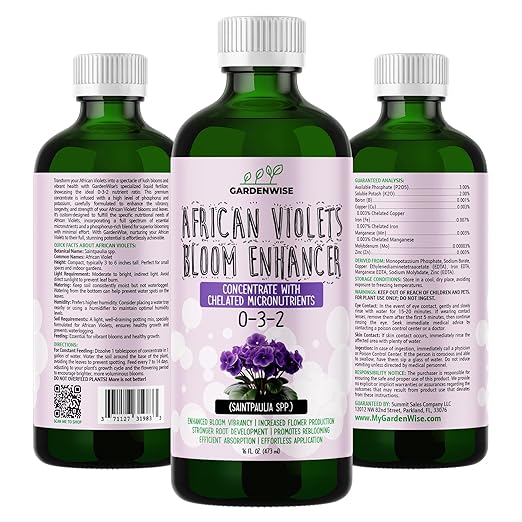 0-3-2 African Violet Fertilizer for Indoor Plants: Concentrated Plant Food – Plant Fertilizer, Bloom Booster for All Violets, Indoor Flowering Plants, Vigorous Growth and Blooming (32 OZ)
