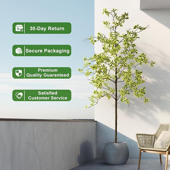 7FT Artificial Black Olive Tree Artificial Olive Plants, Tall Faux Olive Tree Faux Silk Plant Fake Plant Ultra-Realistic Silk Leaves & Natural Trunk Indoor Outdoor Use
