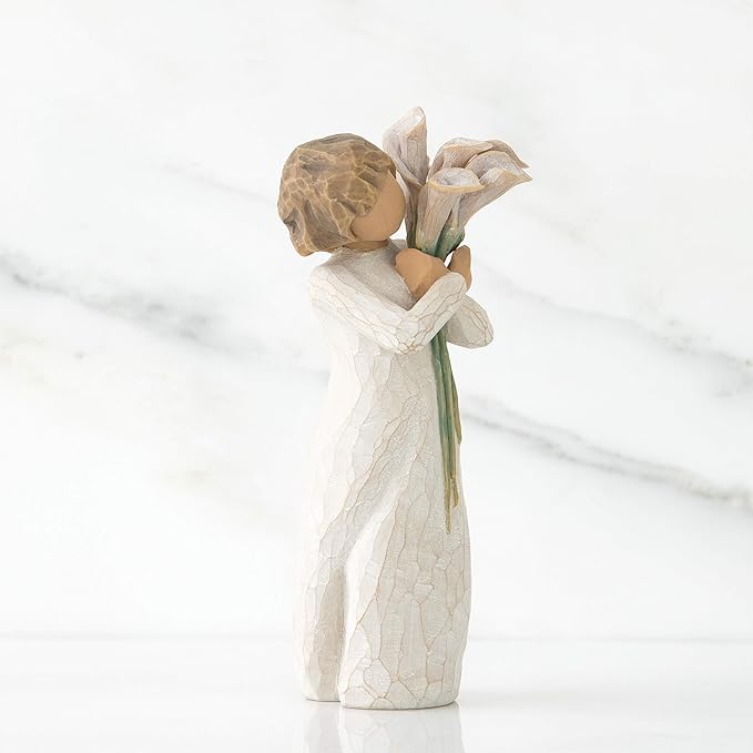 Willow Tree Beautiful Wishes, A Gathering of Beautiful Wishes for You - Love, Health, Happiness, A Gift That Expresses Caring or for Those Who Love Flowers, Sculpted Hand-Painted Figure