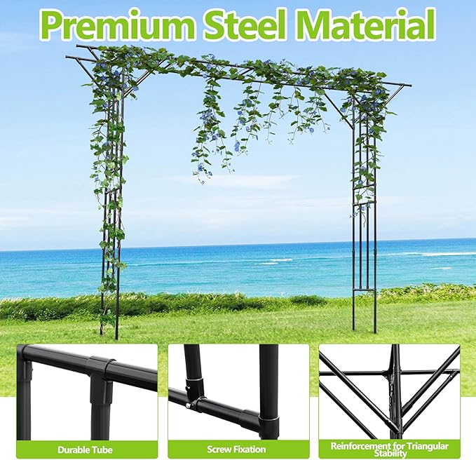 Garden Trellis Metal Garden Arbor Archway for Outdoors Climbing Plants Backyard Decorative Wedding Arches