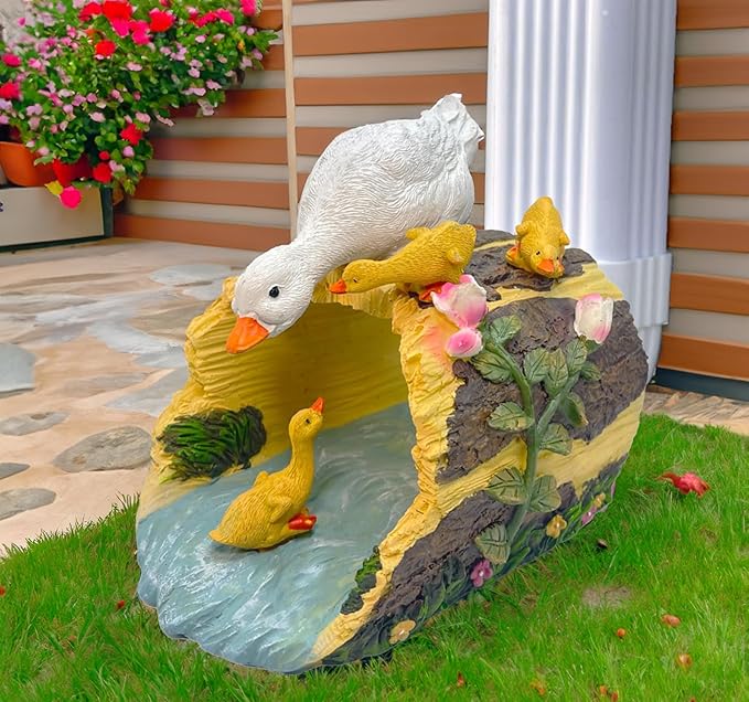 Duck Statue Gutter Downspout Extension, 3"x4" Downspout Splash Block, Decorative Gutter Extender, Outdoor Decor Sculpture, Garden Animal Statue, Gutter Diverter Rain