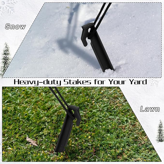 Aodaer 24 Pieces Plastic Inflatable Stakes 8.8 Inch Christmas Halloween Yard Stakes Heavy Duty Anchor Replacement Inflatable Accessories for Garden Outdoor Inflatable Decorations, Black