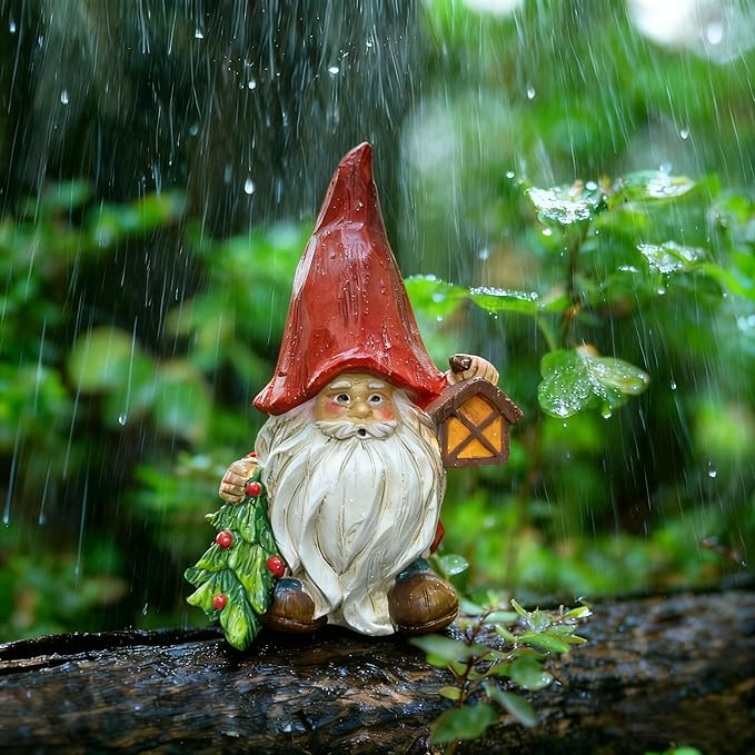 Christmas Gnome Figurine - 6.2" Resin Collectible,Charming Gnome Statue for Garden, Patio, Yard, Lawn & Porch | Funny Sculpture: Great Gift for Christmas, Thanksgiving, Mother's Day & Birthdays