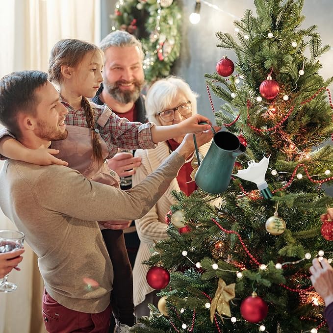 Tioncy Christmas Tree Watering System with Poinsettia Wide Opening Design Stainless Steel Christmas Tree Watering Funnel with Long Funnel Spout for Indoor and Outdoor Trees(White)