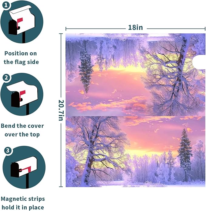 Winter Mailbox Covers Magnetic Snowflake Mailbox Covers Magnetic Standard Size 18 X 21 Inch Winter Tree Mailbox Wraps Post Letter Box Cover Decor for Outside Garden Yard