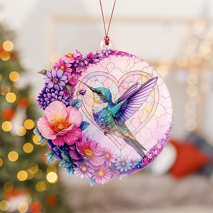 Christmas Ornaments - Hummingbird Christmas Ornament - Hummingbird Gifts for Women - Bird Ornaments for Christmas Tree - Hanging Decor for Xmas Tree - Christmas Ornament 2025 - Gift Exchange