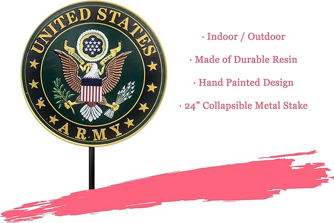 Spoontiques - Army Garden Stake - Garden Décor - Decorative Stake for Lawn and Yard - Multicolored