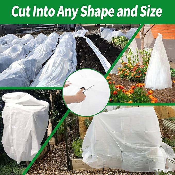 Avalution 3 Pack Plant Covers Freeze Protection, 10x50 FT Frost Cloths for Outdoor Plants, 0.9 oz/yd² Reusable Frost Blankets for Outdoor Plants, Row Covers for Vegetables Season Extension