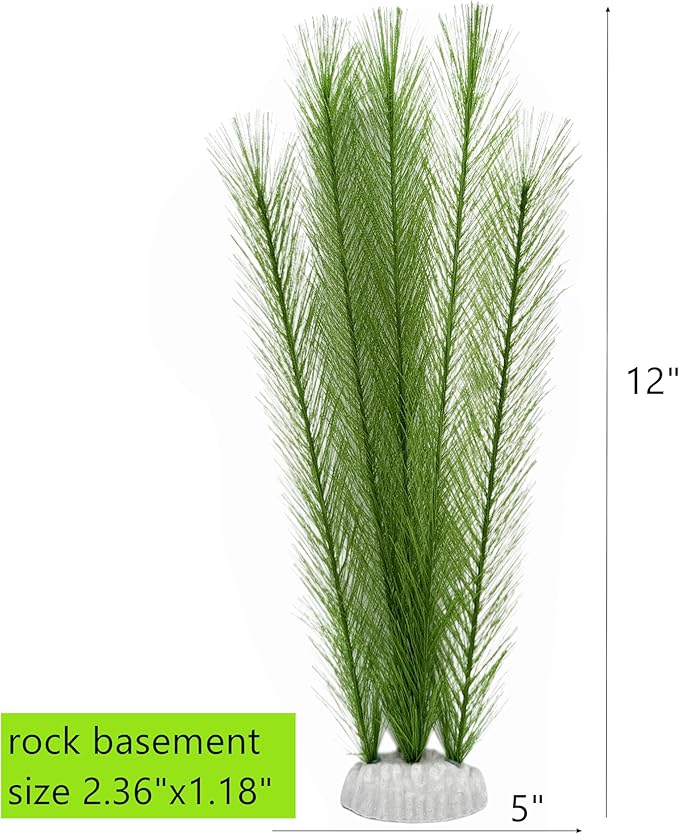 M2cbridge Plastic Fish Tank Plants Soft Silk Water Grass for Terrarium Simulate Plants and Aquarium Landscape(4pcs,12")