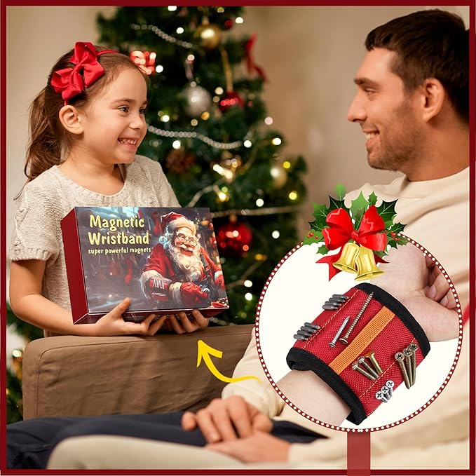 Christmas Stocking Stuffers for Men Adults Christmas Gifts Box for Men Magnetic Wristband for Holding Screws White Elephant Exchange Ideas for Tool Dad Him Husband Who Have Everything Wants