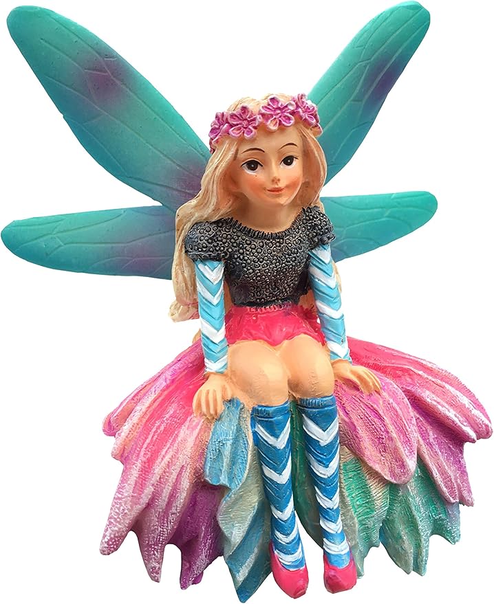 GlitZGlam Katrina The Garden Fairy - a Miniature Fairy Statue for Your Fairy Garden and Miniature Figurines