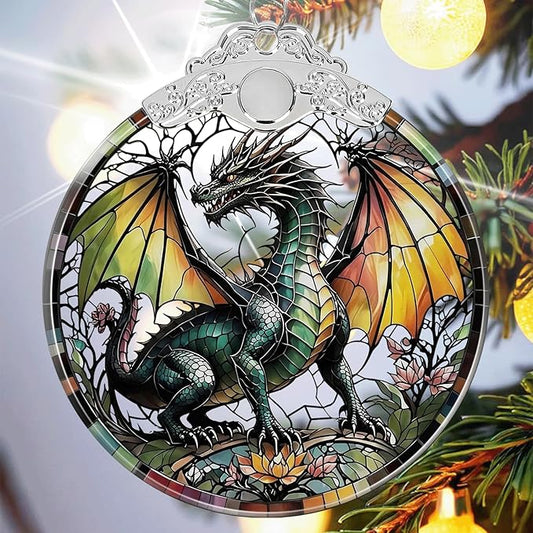 Dragon Ornament Crystal Glass with Gift Box, Dragon Christmas Ornaments for Christmas Tree Decorations, for Girls Boys Women Men, Holiday Keepsake Present Exchange Ideas -01