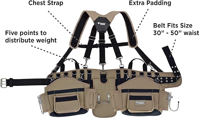JACKSON PALMER Professional Tool Belt - Comfort Rig Tan & Black