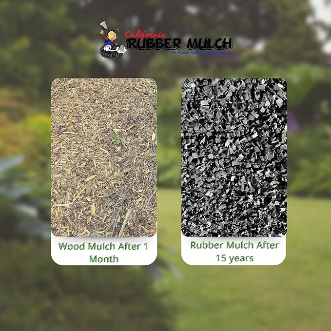 100% Wire-Free Rubber Mulch – Black, 20 lb (0.8 cu ft) | Long-Lasting, Low Maintenance, Safe for Kids & Pets – Landscaping & Playground Ground Cover